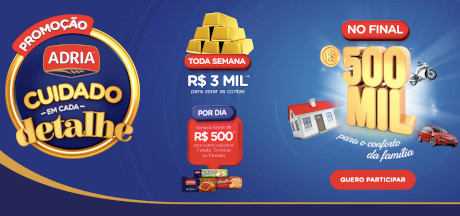 Promoção Adria Cuidado em Cada Detalhe