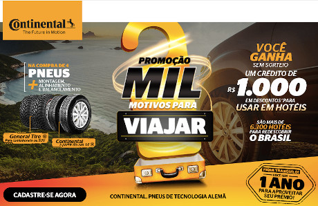 Promoção Continental 1.000 Motivos para Viajar