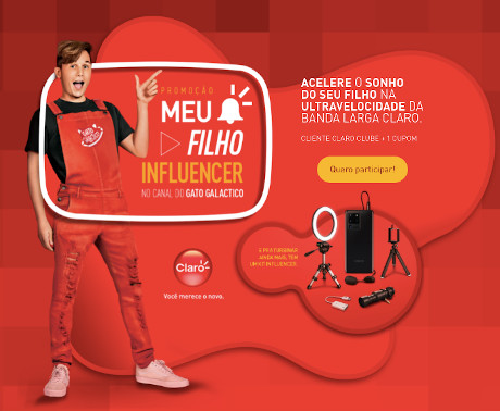 No mês das crianças, Claro cria promoção 'Meu Filho Influencer