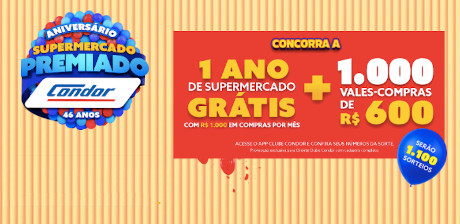 Promoção Aniversário Premiado Condor