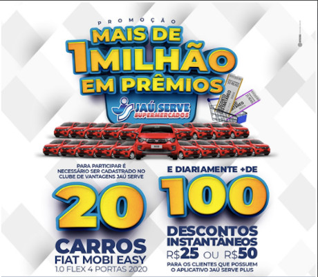 Promoção Mais de Um Milhão em Prêmios Jau Serve Supermercados