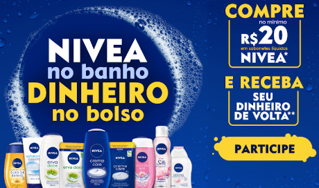 Promoção Nivea no Banho Dinheiro no Bolso