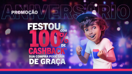 Promoção Casas Bahia Festou com 100% de Cashback
