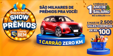 Promoção Aniversário Show de Prêmios Compre Bem