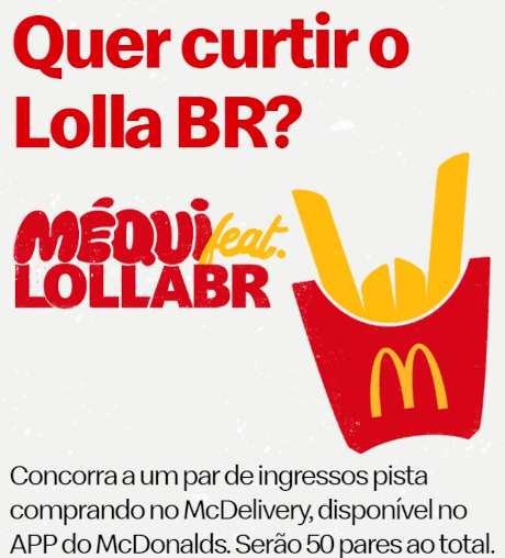 Promoção Méqui No Lolla 2023