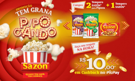 Promoção Sazón Tem Grana Pipocando
