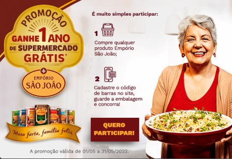 Promoção Empório São João 1 Ano de Supermercado Grátis