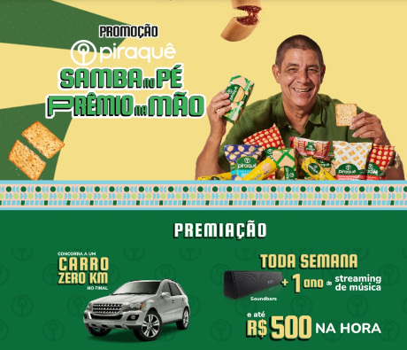 Promoção Piraquê Samba no Pé Prêmio na Mão