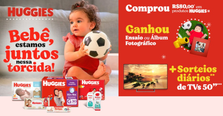 Promoção Huggies Bebê Estamos Juntos Nessa Torcida