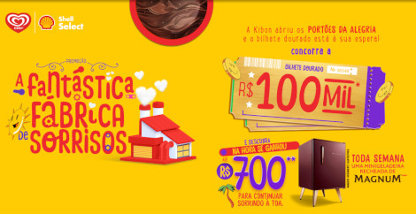Promoção Kibon e Shell Select A Fantástica Fábrica de Sorrisos