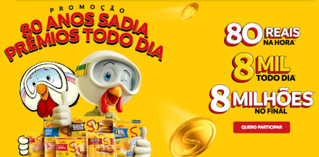 Promoção 80 Anos Sadia Prêmios Todo Dia