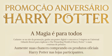 Promoção Aniversário Harry Potter