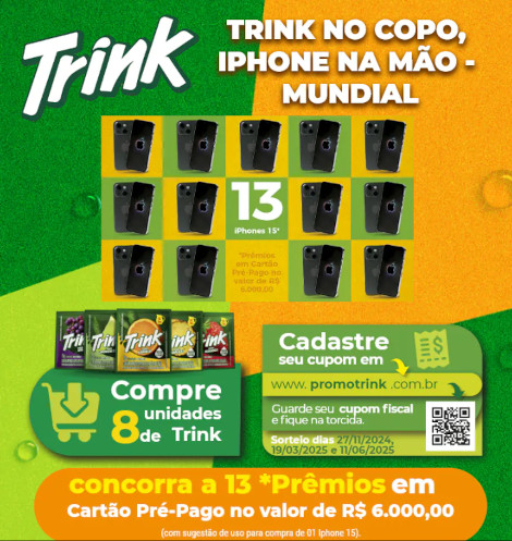 Promoção Trink no Copo Iphone na Mão