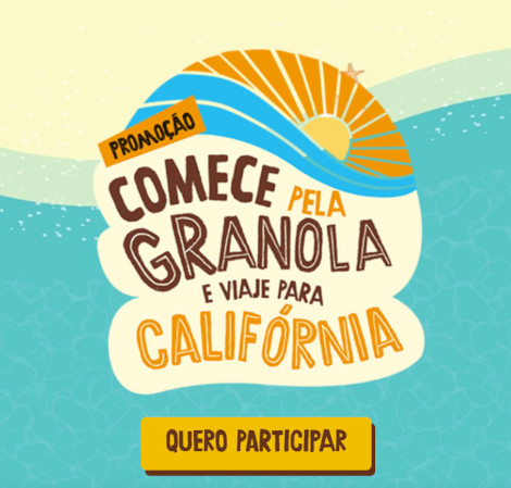 Promoção Comece pela Granola e Viaje para a Califórnia