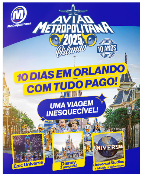 Promoção Avião Metropolitana 2025