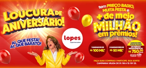 Promoção Loucura de Aniversário Lopes Supermercados 2025