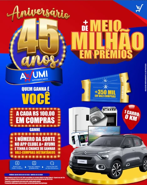 Promoção Aniversário Ayumi 45 Anos