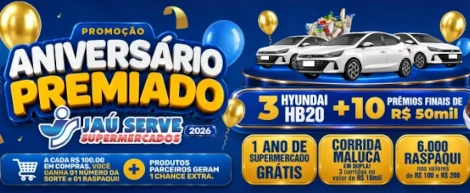 Promoção Aniversário Premiado Jaú Serve 2026